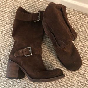 Vera Wang Lavender Brown Heeled Boots Size 7